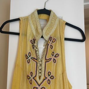 Free people style tunic embroidered top